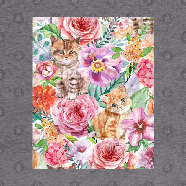 Kittens in flowers III by CatyArte